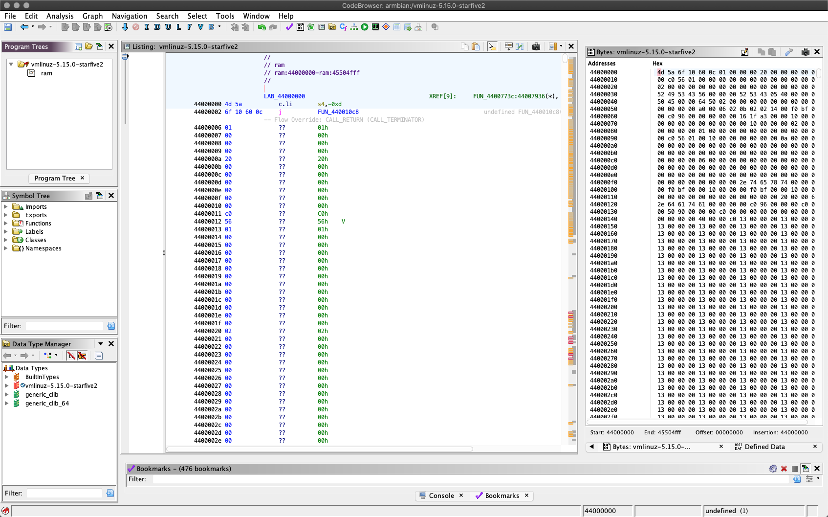 Disassembled Linux Kernel in Ghidra