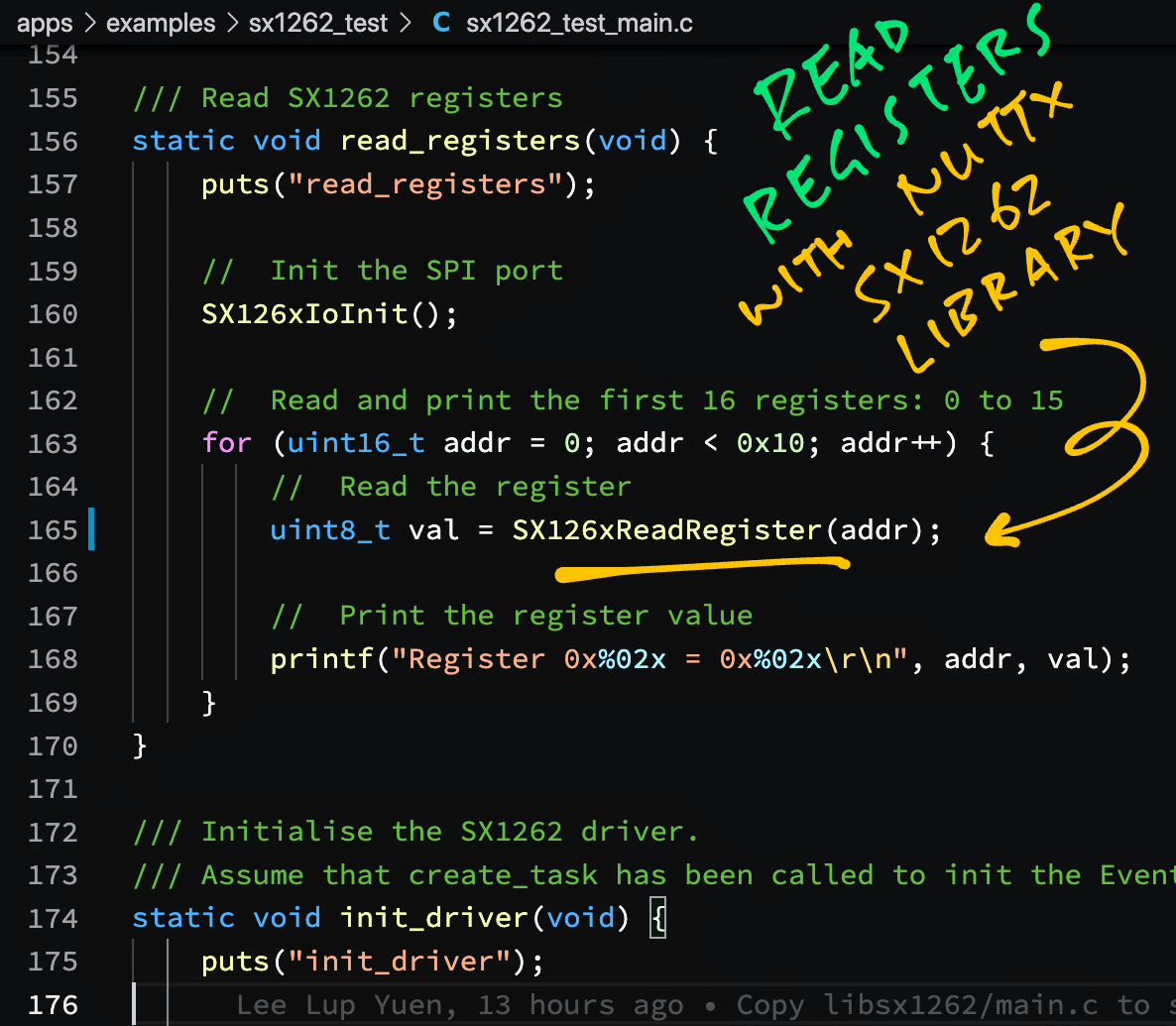 Reading SX1262 Registers