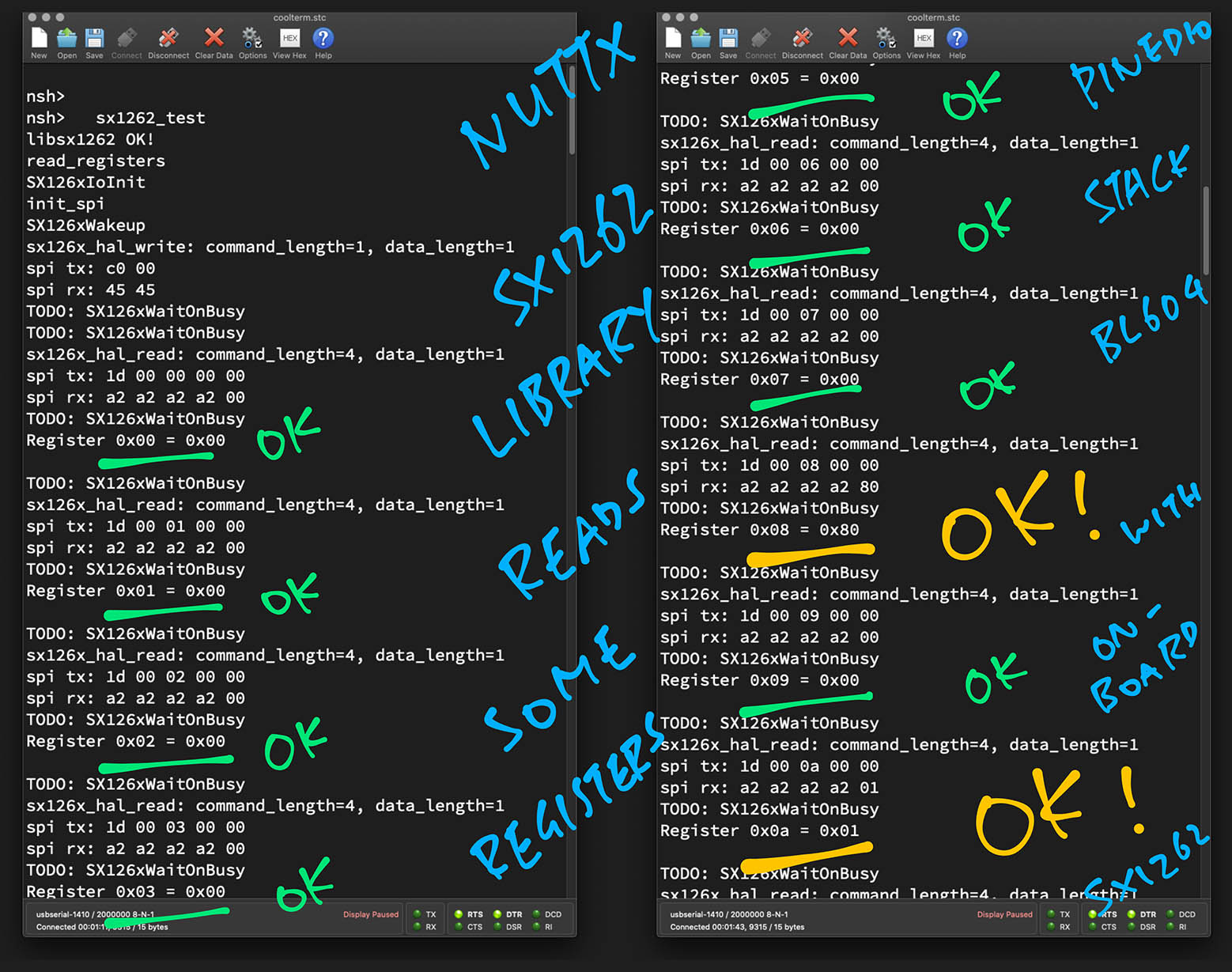 Reading SX1262 Registers