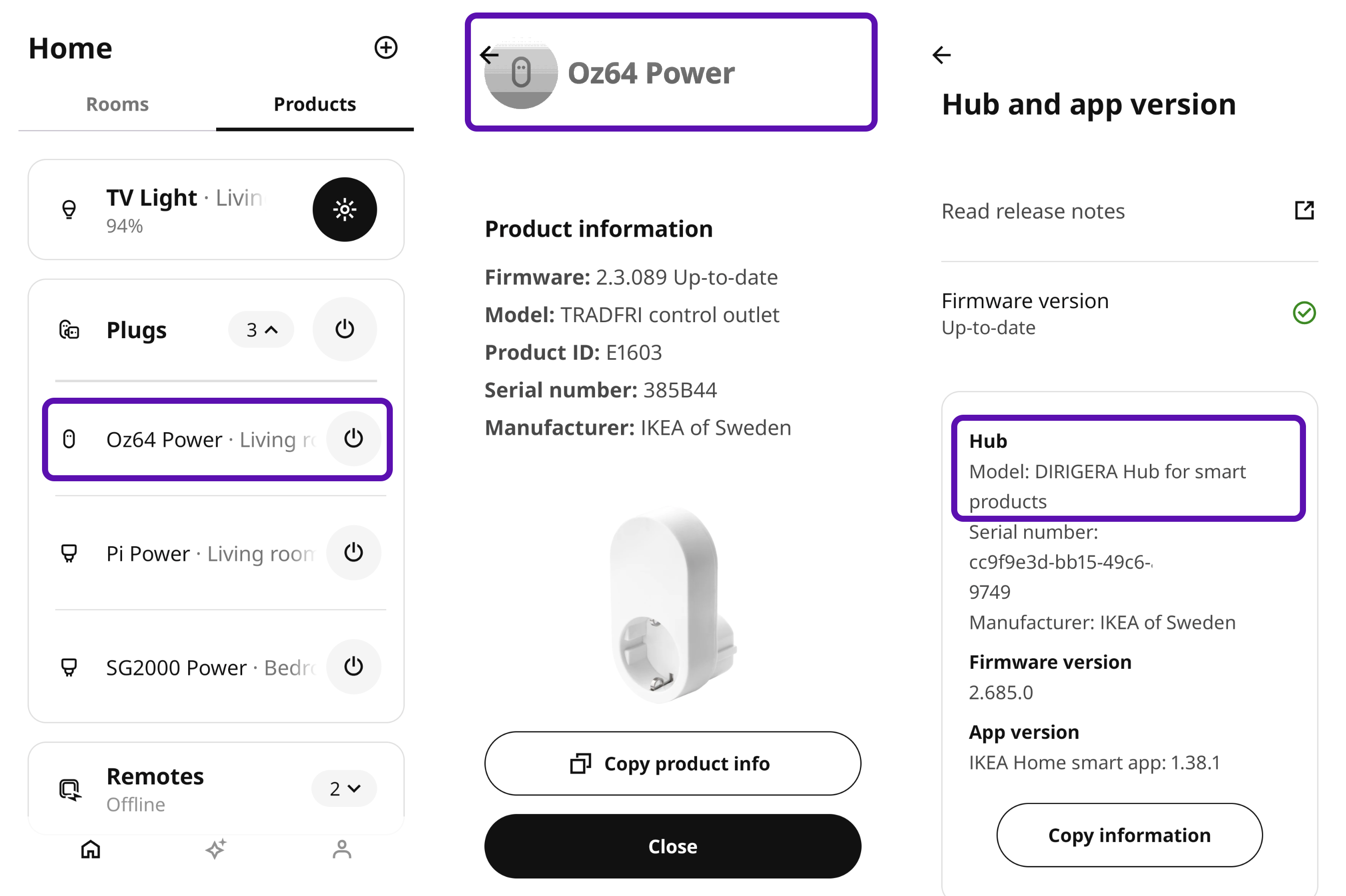 IKEA Smart Power Plug and IKEA Zigbee Hub