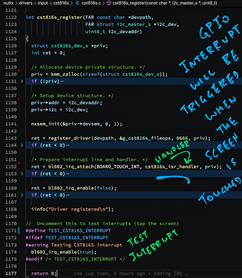 Initialise the CST816S Driver at startup