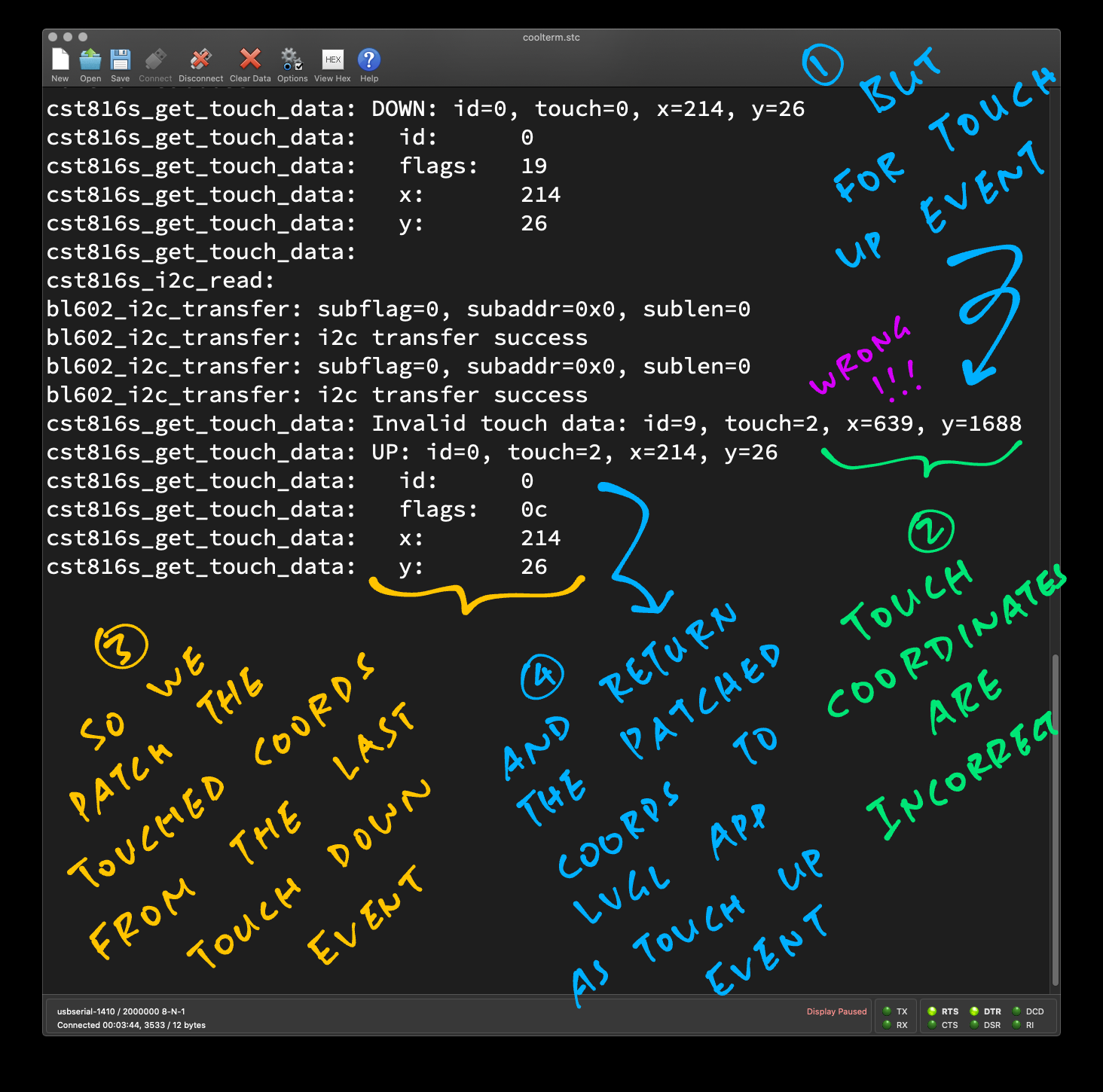 Patching the Touch Coordinates