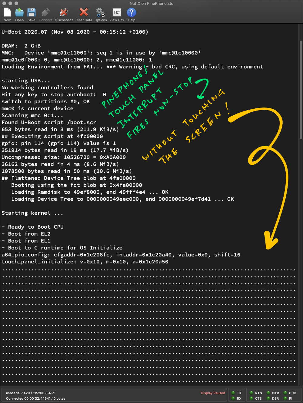 Touch Panel triggers our Interrupt Handler Non-Stop