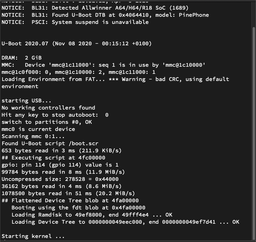 U-Boot Bootloader on PinePhone