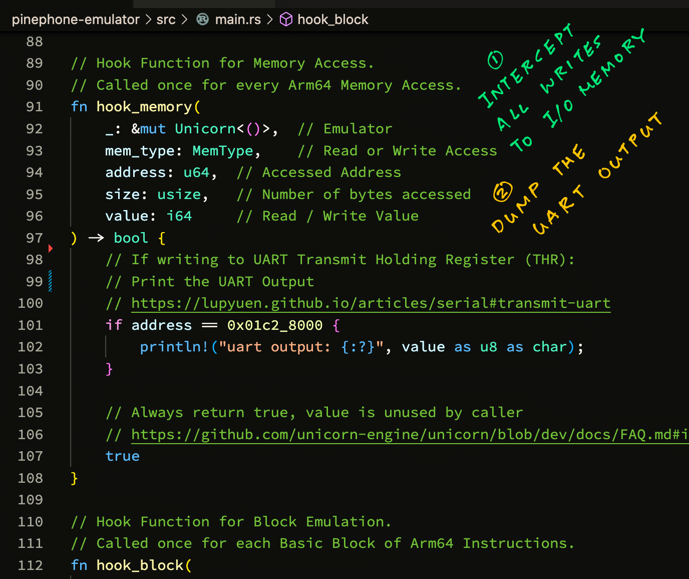 Emulating UART Output in Unicorn