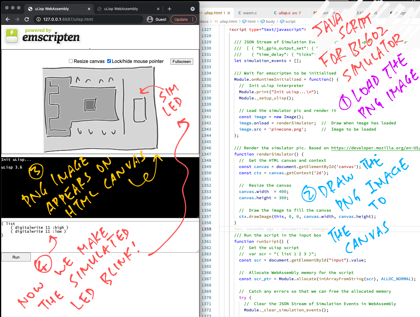 Rendering the BL602 simulator image