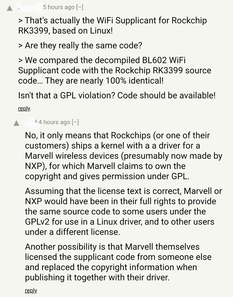 Licensing of the WiFi Supplicant