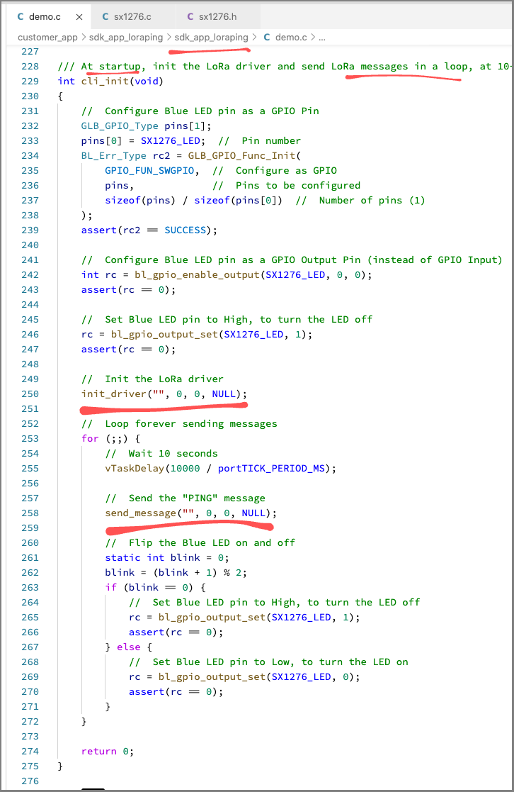 Modified cli_init function