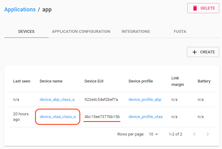 Device EUI from ChirpStack