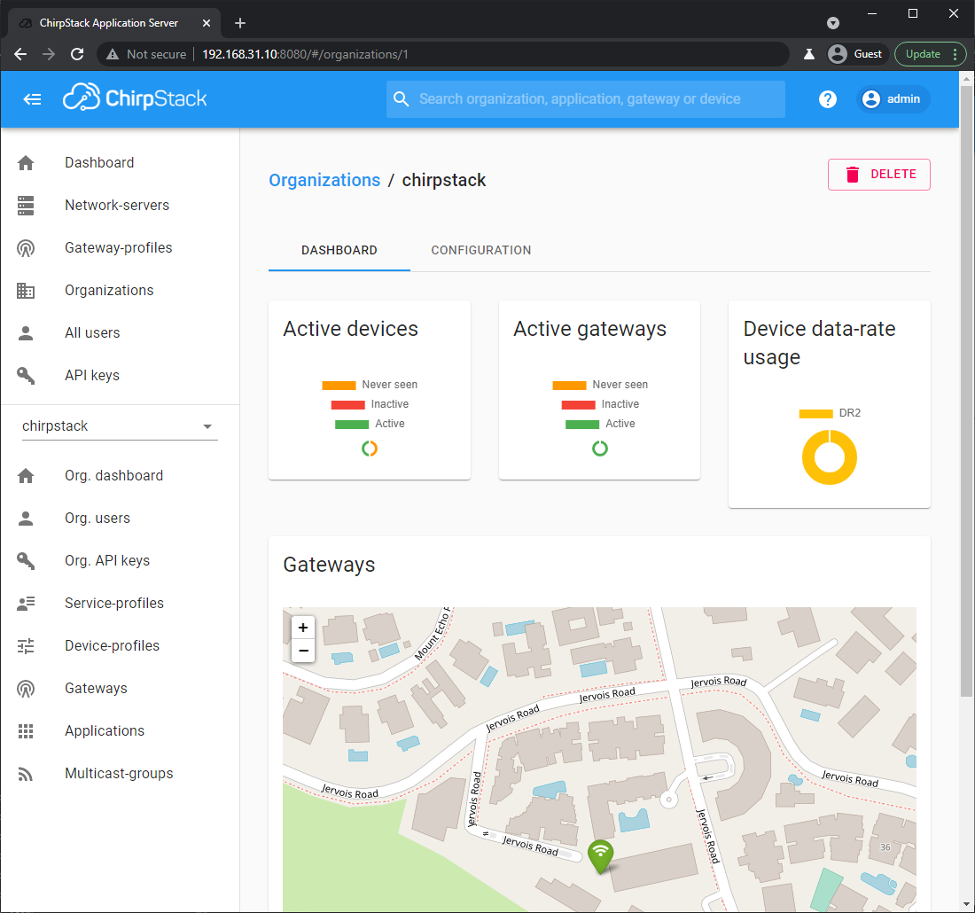 ChirpStack web admin on WisGate